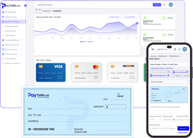with PayToMe's Online Checkbook